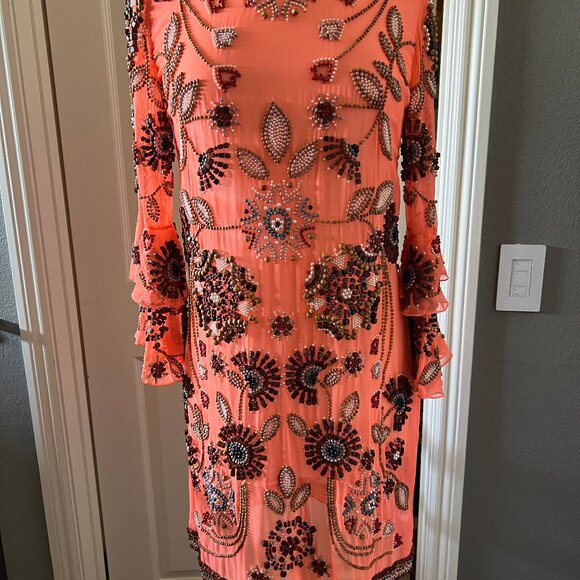 Vintage MATTHEW WILLIAMSON Beaded Dress Spring 2007 Runway Sz 10 - Picture 8 of 16